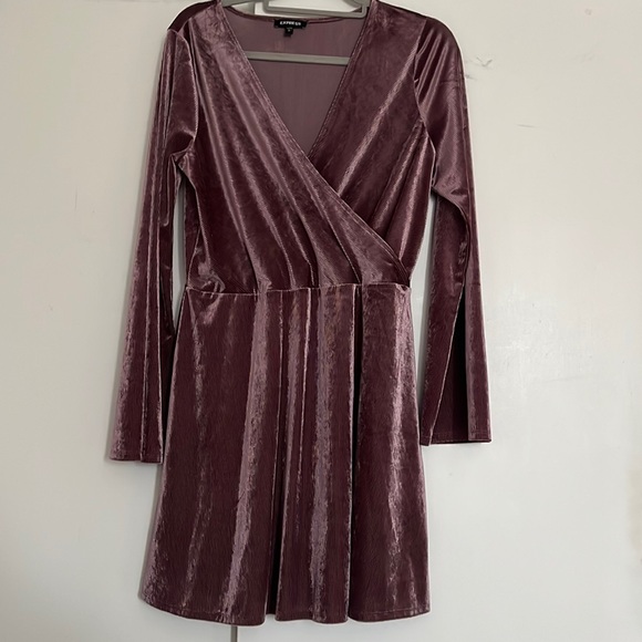 Express Velvet Wrap Dress - Picture 1 of 8